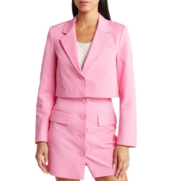 Derek Lam 10 Crosby Pink Courtney Cropped Blazer Size 8 - Picture 2 of 5